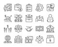 Business icon. Entrepreneurial activity line icons set. Editable Stroke.