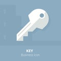 Business icon. Key. Flat vector illustration.