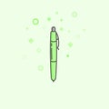Business icon, management. Simple vector icon of a green pen. Flat illustration. Royalty Free Stock Photo