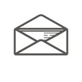 Business icon, management. Simple vector icon of an open envelope with letter inside. Flat style. Royalty Free Stock Photo