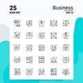 25 Business Icon Set. 100% Editable EPS 10 Files. Business Logo Concept Ideas Line icon design