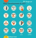 Business icon set. Software and web development, SEO, marketing