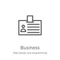 business icon vector from web design and programming collection. Thin line business outline icon vector illustration. Outline,