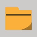 Business icon, yellow file folder organizer icon with shadow