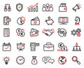 Collection of icons for business, finance, marketing. Vector isolated outline illustrations
