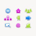 Business icons buttons internet website set