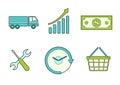 Business icons for commercial shipping