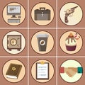 Business icons in a flat style