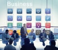 Business Icons Folder Profile Lightbulb Concept Royalty Free Stock Photo