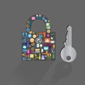 Business icons key concept, vector illustration.