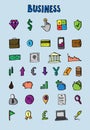 Business icons set. Royalty Free Stock Photo