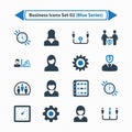 Business Icons Set 02 - Blue Series Royalty Free Stock Photo