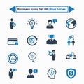 Business Icons Set 06 - Blue Series Royalty Free Stock Photo
