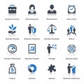 Business Icons Set 1 - Blue Series Royalty Free Stock Photo