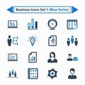 Business Icons Set 1 - Blue Series Royalty Free Stock Photo