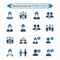 Business Icons Set 11 - Blue Series Royalty Free Stock Photo