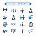 Business Icons Set 07 - Blue Series Royalty Free Stock Photo