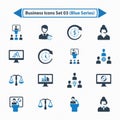 Business Icons Set 03 - Blue Series Royalty Free Stock Photo