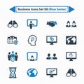 Business Icons Set 08 - Blue Series Royalty Free Stock Photo