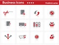 Business icons set - Firebrick Series Royalty Free Stock Photo