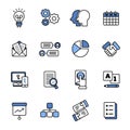 Business icons set illustration customer strategy teamwork illustration vector Royalty Free Stock Photo