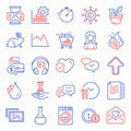 Business icons set. Included icon as Animal tested, Laundry, Copywriting network. Vector Royalty Free Stock Photo