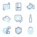 Business icons set. Included icon as Atm money, Beer, Refrigerator signs. Vector