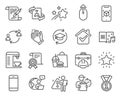 Business icons set. Included icon as Clapping hands, Best rank, Technical algorithm signs. Vector