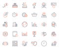Business icons set. Included icon as Column chart, Buying and Tablet pc web elements. For website app. Vector