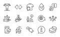 Business icons set. Included icon as Correct answer, Rotation gesture, Loan. Vector