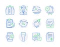 Business icons set. Included icon as Corrupted file, Support consultant, Beer glass signs. Vector