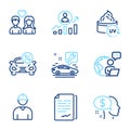 Business icons set. Included icon as Couple love, Engineer, Career ladder signs. Vector