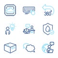 Business icons set. Included icon as Court judge, Computer keyboard, Cloud computing signs. Vector