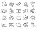 Business icons set. Included icon as Fast payment, Touch screen, Swipe up signs. Vector