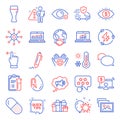 Business icons set. Included icon as Global business, Weather thermometer, Signature. Vector