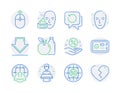 Business icons set. Included icon as Global engineering, Apple, Brand ambassador signs. Vector