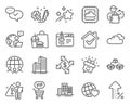 Business icons set. Included icon as Global business, Engineering, Skyscraper buildings signs. Vector