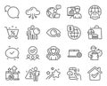 Business icons set. Included icon as Group, Global engineering, Myopia signs. Vector