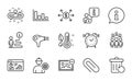Business icons set. Included icon as Hair dryer, Alarm clock, Paper clip. Vector
