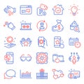 Business icons set. Included icon as Heart, Donation money, Human resources. Vector