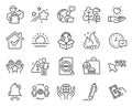 Business icons set. Included icon as Hold heart, Quick tips, Tree signs. Signature, Pay money, Sunset symbols. Vector