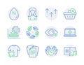 Business icons set. Included icon as Hot water, Delete purchase, Medical help signs. Vector