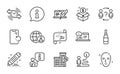 Business icons set. Included icon as Loan house, Health skin, Beer bottle. Vector
