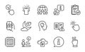 Business icons set. Included icon as Love night, Locked app, Cpu processor. Vector