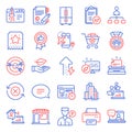 Business icons set. Included icon as Management, Remove purchase, Refrigerator. Vector