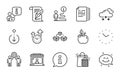 Business icons set. Included icon as Market seller, Parcel shipping, Shopping bags. Vector