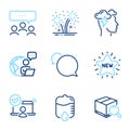 Business icons set. Included icon as Meeting, Online access, Fireworks signs. Vector Royalty Free Stock Photo