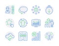 Business icons set. Included icon as Opinion, 5g wifi, Change clothes signs. Vector