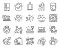 Business icons set. Included icon as Packing boxes, Water cooler, Fireworks signs. Vector