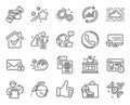 Business icons set. Included icon as Passport document, Update data, Gears signs. Vector